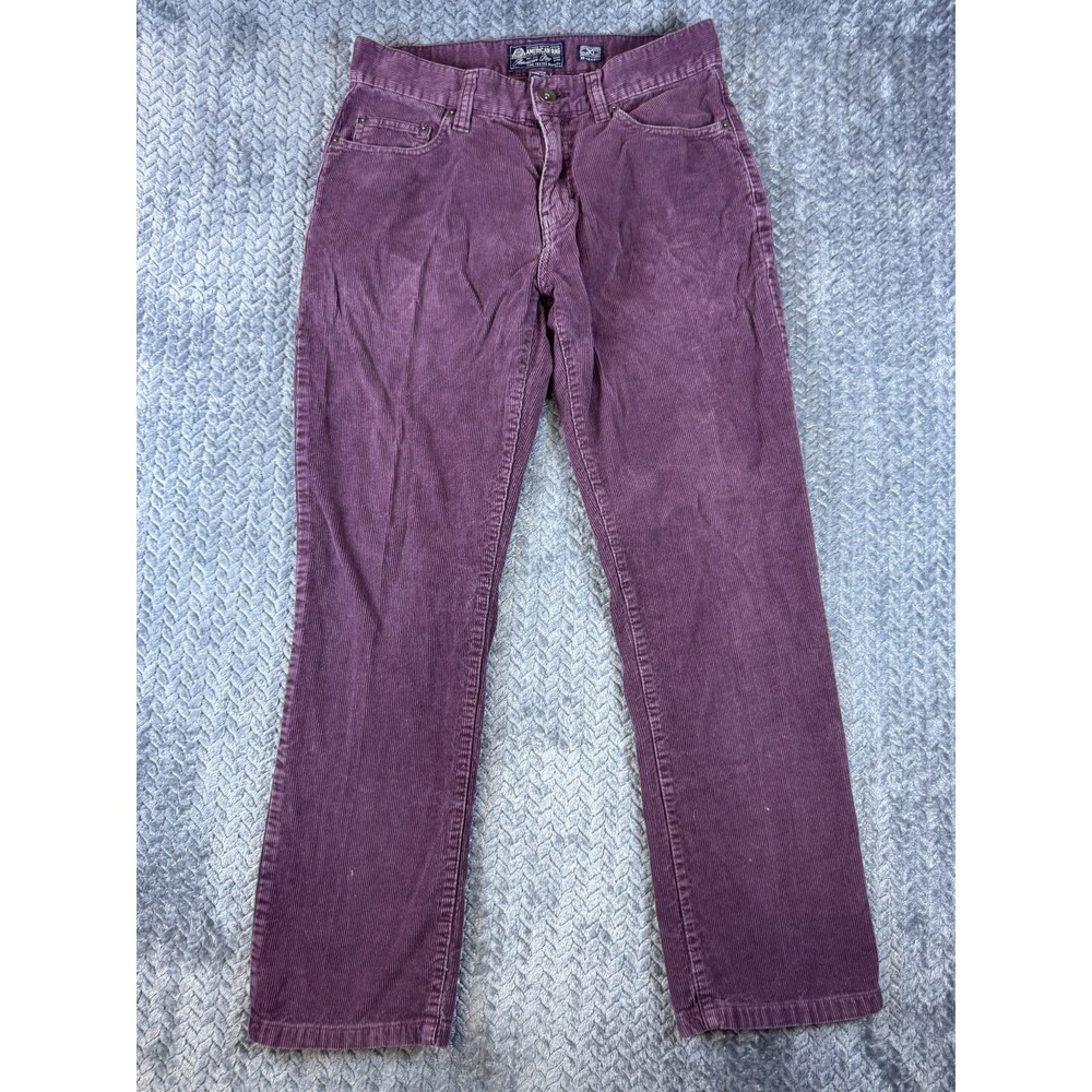 American Rag Cie Pants Mens 30 Plum Corduroy Cotton Mid Rise Slim Straight Leg